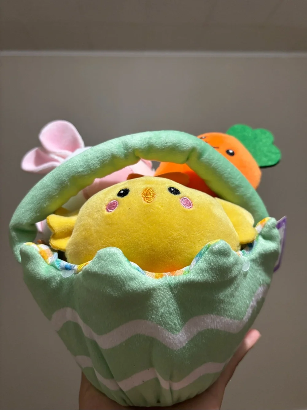 Plush Chick, Bunny & Carrot Nesting Toy
